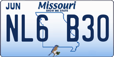 MO license plate NL6B3O