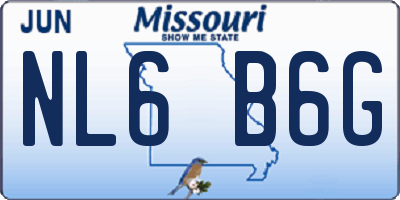 MO license plate NL6B6G