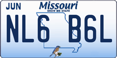 MO license plate NL6B6L