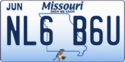 MO license plate NL6B6U