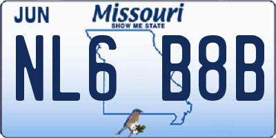 MO license plate NL6B8B