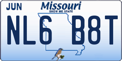MO license plate NL6B8T