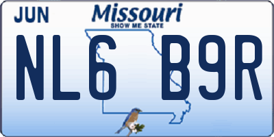 MO license plate NL6B9R
