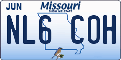 MO license plate NL6C0H