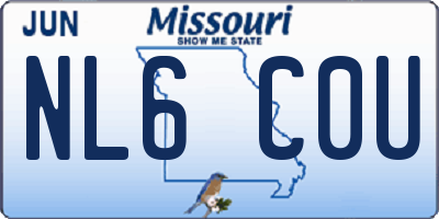 MO license plate NL6C0U