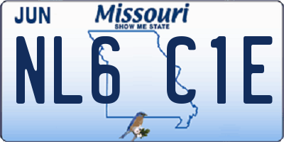 MO license plate NL6C1E