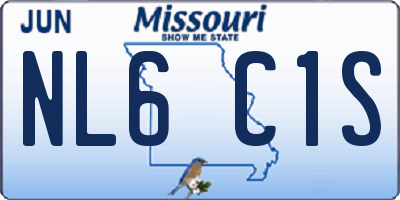 MO license plate NL6C1S