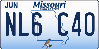 MO license plate NL6C4O