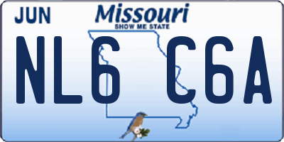 MO license plate NL6C6A