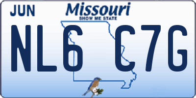 MO license plate NL6C7G