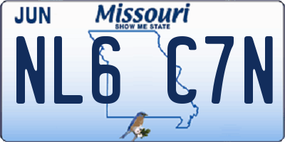 MO license plate NL6C7N