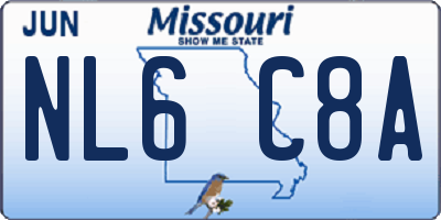 MO license plate NL6C8A