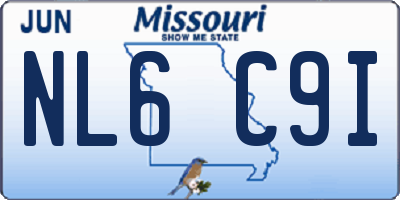 MO license plate NL6C9I