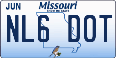 MO license plate NL6D0T