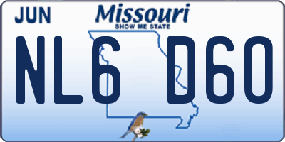 MO license plate NL6D6O