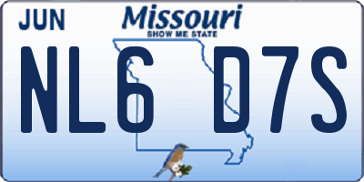 MO license plate NL6D7S
