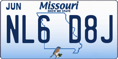 MO license plate NL6D8J