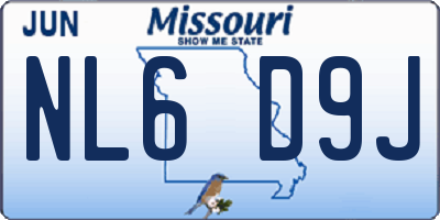 MO license plate NL6D9J