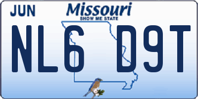MO license plate NL6D9T