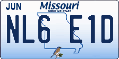 MO license plate NL6E1D