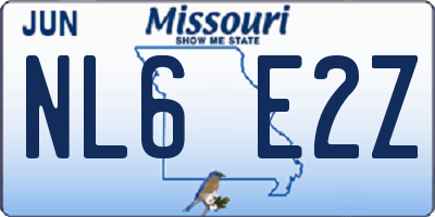 MO license plate NL6E2Z