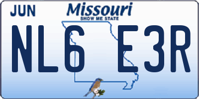 MO license plate NL6E3R