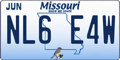 MO license plate NL6E4W