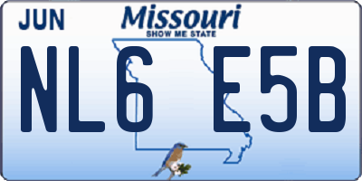 MO license plate NL6E5B