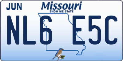 MO license plate NL6E5C