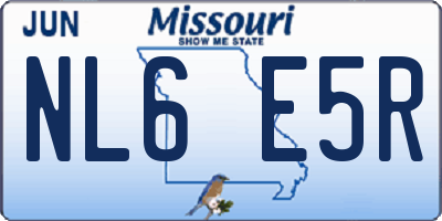 MO license plate NL6E5R