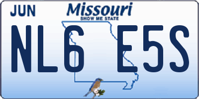 MO license plate NL6E5S