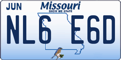 MO license plate NL6E6D