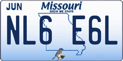 MO license plate NL6E6L