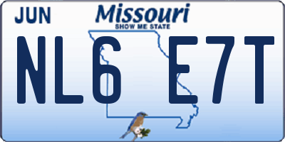 MO license plate NL6E7T