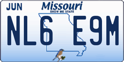 MO license plate NL6E9M