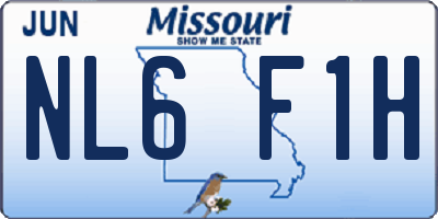 MO license plate NL6F1H