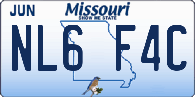 MO license plate NL6F4C