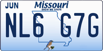 MO license plate NL6G7G