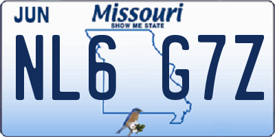 MO license plate NL6G7Z