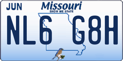 MO license plate NL6G8H