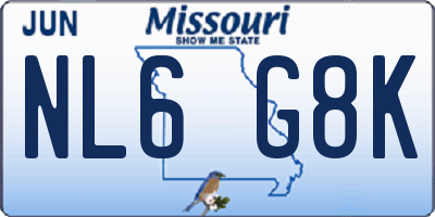 MO license plate NL6G8K