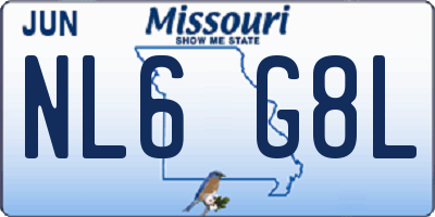 MO license plate NL6G8L