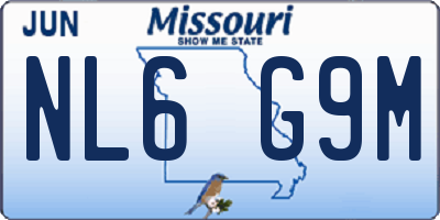 MO license plate NL6G9M