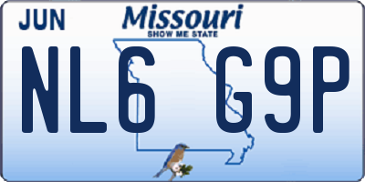MO license plate NL6G9P