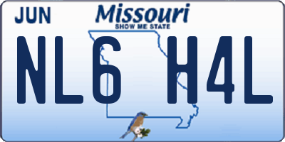 MO license plate NL6H4L