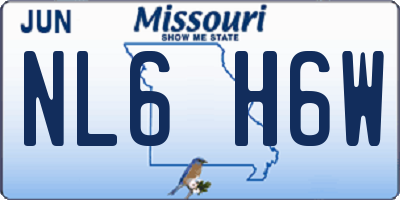 MO license plate NL6H6W