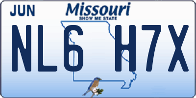 MO license plate NL6H7X