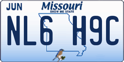MO license plate NL6H9C