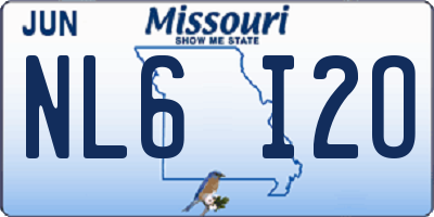 MO license plate NL6I2O