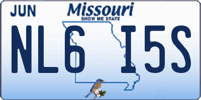 MO license plate NL6I5S